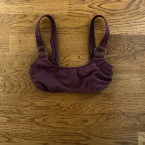 Abercrombie Fitch Bikini Top Swim Burgundy Maroon XXS Scoop Ring Women Wine